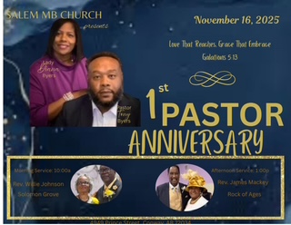 Nov 16th – 1st Pastor Anniversary